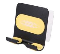 HEMOTON Wall Phone Holder Punch-free Adhesive Metal Silicone Abs Black Wall Mount Phone Holder Angle Adjustable for Kitchen Watching Movies