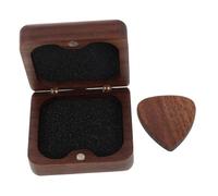 HEMOTON Walnut Wood Guitar Thumb Picks with Rounded Edges for Acoustic Electric Bass Guitar Banjo Ukulele Ergonomic Comfort Mini Plectrum Kit in Solid Wood Box for Musicians and Beginners