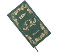 HEMOTON Weekly Monthly Planner Notebook with Pu Cover, Mini A6 Size, 365-day Structure for Students and Professionals, Featuring Monthly Planning and Habit Tracking in Green for School