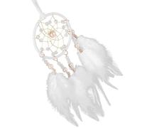 HEMOTON White Dream Catcher Wall Hanging Iron Frame and Plume Decorations, Ornament to Make Nightmares Disappear, Elegant Home Wall Decoration for Bedroom Or Living Room