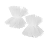 HEMOTON White Pearl Organza Wrist Women Elegant Lolita Accessories for Dress Skirt Shirt Feminine Princess Sleeve Design for Parties Concerts Costume Events