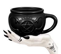 HEMOTON Witch Cauldron Mug 3D Novelty Mug Gothic Tea Cup Porcelain Witch Coffee Witchcraft Supplies Novelty Halloween Goth Cosplay Supplies Witches Brew Cauldron 520ml