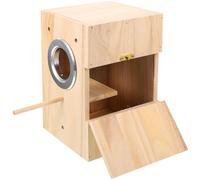 HEMOTON Wood Bird Breeding Box Small Square Nesting Box for Birds Incubator for Home Use for Breeding and Nesting