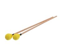 HEMOTON Wood Handle Xylophone Mallets with Soft Yellow Yarn Wrapping Percussion Sticks for Marimba Glockenspiel Intermediate Player for School Band Practice and Ensemble Performance