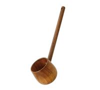 HEMOTON Wood Water Ladle Long Handle Kitchen Scoop Bamboo Tea Serving Spoon Large Watering Scoop for Garden and Outdoor Use Handcrafted Wooden