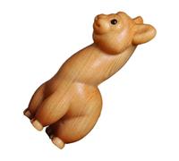 HEMOTON Woodcarving Alpaca Wooden Craft Animal Cute Alpaca Figurine for Desktop Home Office Table Decor Wood Animal Statue Creative Statue