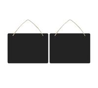 HEMOTON Wooden Double Sided Hanging Chalkboard and School Use, Easy Erasing Black Small Chalk Board with Vintage Style, Multifunctional Message Sign for Offices and Gardens