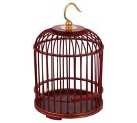 HEMOTON Wooden Hanging Small Animal Cage with Dome Top Decorative Bird Cage and Hamster Carrier for Birds and Small Pets Suitable for Indoor Display and Travel