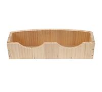 HEMOTON Wooden Hay Feeder Rack Large Capacity Hanging Rabbit Feeder Rectangular Food Container for Guinea Pigs and Small Pets