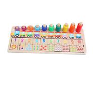 HEMOTON Wooden Puzzle Board Educational Jigsaw for Interactive Math Learning Game Color Pattern Recognition Development