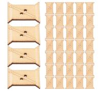 HEMOTON Wooden Thread Winding Boards Versatile Wood Floss Organizer Cards 100pcs Beige Wood Material, for Craft and Sewing Thread Storage for Embroidery and Sewing Crafts