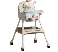 Hemousy Baby Highchairs, Foldable Adjustable Child Highchair, Booster Seat with Lounger and Bouncer Function for Kids Sitting Dining Toddler Kitchen Feeding Camping Outdoor Beach Eating Travel