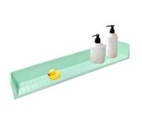 Hemousy Bathtub Splash Guard - Silicone Tub Side Toy Tray,Suction Cup Toys Organizer Splash Guard for Toddler Kids Desk Counter Sink Vanity Bathroom Bathtub Side