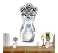 Hemousy Disco Female Statue,Female Model Mirrored Disco Figurine - Silver Reflective Art Decoration, Creative Desktop Ornament For Home Living Room
