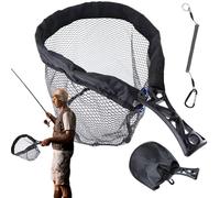 Hemousy Fishing Net,Fish Catcher Net for Pond - Fishermen Casting Transportation Gear for Fly Bass Catfish Salmon Trout Kayak