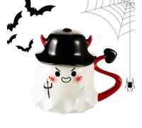 Hemousy Ghost Ceramic Coffee Cup - Ceramic Cute Funny Coffee Mugs - Season Decoration for Friends Birthday School Offices Teens Housewarming Fall Family Boys Party Girls Men Youth