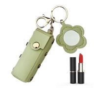 Hemousy Lip Balm Case, PU Leather Lipstick Pouch, Portable Makeup Storage Organizer for Cosmetic Women Girls Key Car Travel
