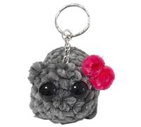 Hemousy Sad Hamster Plush Keyring Sad Hamster Meme Keychain - Crochet Sad Hamster Stuffed Animal Pendant, Built With Sound, Soft Hamster Plush Keychain for Girls Boys