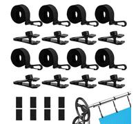 Hemousy Solar Pool Cover Straps for Reel | Pool Cover Straps for Reel - UV-Resistant with Hooks Clips, Replacement Grommets for Recreation