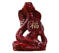 Hemousy Year of The Snake 2025 Figurine, Wood Snake Statue Chinese 2025 New Year Snake Figurine, Lucky Snake Figurines for 2025 - Feng Shui Snake Statue for Decor