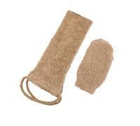 Hemp Back Scrubber Natural Exfoliating Back Scrubber with Glove Loofah Back Scrubbers with Handle for Men and Women Shower Deep Cleansing Back Exfoliating Belt Bathroom Accessories (Brown)