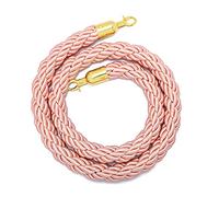 Hemp Braided Rope for Hanging Post, 3.5 or 7ft, Twisted Rope for Queue Barrier, Black, Gray, Pink, Blue, White, Purple, Silver, Green, Stainless Steel Gold Hook, No. 2, 1m, 3.3ft