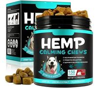 Hemp Calming Chews for Dogs (Peking Duck Flavour) - Anxiety Relief Soft Treats with Valerian Chamomile L-Theanine, Stress & Relaxation Support for Dogs All Breeds, 150 Chews