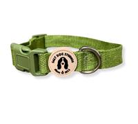 Hemp Dog Colllar - Natural, Soft & Durable - Adjustable Eco Dog Collar Small, Medium, Large and Extra Large Dogs - Salt Dog Studios (Grass Green, Medium)
