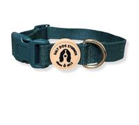 Hemp Dog Colllar - Natural, Soft & Durable - Adjustable Eco Dog Collar Small, Medium, Large and Extra Large Dogs - Salt Dog Studios (Dark Teal, Medium)