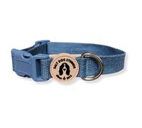 Hemp Dog Colllar - Natural, Soft & Durable - Adjustable Eco Dog Collar Small, Medium, Large and Extra Large Dogs - Salt Dog Studios (Cornflower Blue, Large)