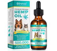 Hemp Oil for Dogs Cats & Pets 50000mg 60ml - Natural Calming Support for Anxiety Stress Joint & Mobility Health - Skin Coat & Immune Support Supplement