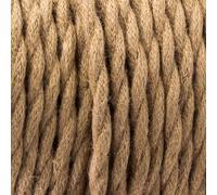 Hemp Rope 3m 3-Core Antique Twisted Fabric Cable Vintage Style 3 Conductor 10mm Braided Lighting Cables 3 metre Flex Electrical Wire Flexible Twin and Earth Wiring UK DIY, Lightning Appliances