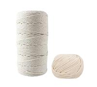 Hemp Rope Braided Rope, 2-100M Macrame Cotton Cord Thread For Handmade Natural Rope DIY Craft Knitting Making Plant Hangers Wall Hangings(6mm 5meter)