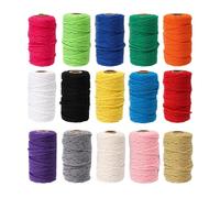 Hemp Rope Braided Rope, 2mm 100M Macrame Cord,Natural Cotton Twisted Soft Rope For Artworks,Wall Hanging,Plant Hangers,Handmade Crafts, Knitting(20 White)