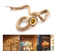 Hemp Rope Electric Wire Cord Hanging Pendant Light Cord Lamp for DIY E27 Edison Bulb, Holder Suspension Vintage Style for Loft Restaurant Kitchen Hall Coffee Shop (Single Head-1M)