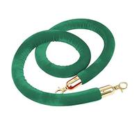 Hemp rope guardrail, Velvet Stanchion Rope with Gold Clasps,Crowd Control Ropes Safety Hanging for Grand Openings(Green,2ft/60cm)