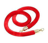 Hemp rope guardrail, Velvet Stanchion Rope with Gold Clasps,Crowd Control Ropes Safety Hanging for Grand Openings(Green,2ft/60cm)