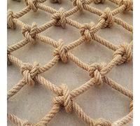 Hemp Rope Net Climbing Safety Net for Playground, Balcony, Stair & Loft Bed Protection, 1x1m Anti-Fall Netting for Children & Pets