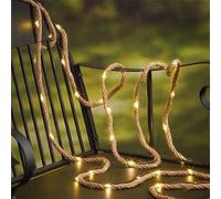 Hemp Rope String Lights, Creative LED Hemp Rope String Light IP65 Waterproof Hemp Rope Pendant Lights Memory Function Solar/Battery Powered for Outdoor Garden Patio Balcony Decor