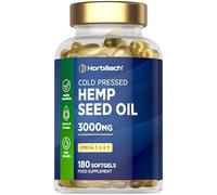 Hemp Seed Oil Capsules High Strength | 180 Softgels | 3000mg | Cold Pressed Supplement with Omega 3 6 and 9 | by Horbaach