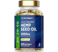 Hemp Seed Oil Capsules High Strength | 240 Softgels | 3000mg | Cold Pressed Supplement with Omega 3 6 and 9 | By Horbaach