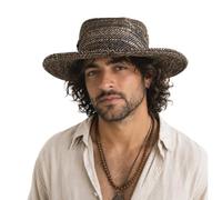 Hemp Sun Hat M/L/XXL Foldable Wide Brim Hat for Farmers & Gardeners Adjustable Beach Hat, Unisex Style, Black, M-L