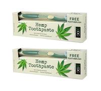 Hemp Toothpaste Fluoride Free Toothpaste 100ml Contains Natural Hemp Oil (2-Pack) - Exclusive AG Total Health Bundle