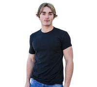 Hemp & Tortoise™ Men's Hemp T-Shirt - Soft, Durable & Eco-Friendly - 55% Hemp, 45% Organic Cotton - Breathable & Long-Lasting, Timeless Black, S