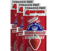 Hemparillo Rolling Papers - Pack of 3x Foil Pouches (4x Sheets in Each Foil Wrapped Pack) (Strawberry)