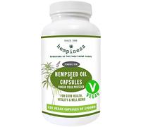 Hempiness Organic Hemp Seed Oil Vegan Capsules 1000mg - 120 Softgel Capsules with Organic Cold-Pressed Hemp Seed Oil - Omega 3,6,9 - Since 1998