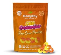 Hempthy CBD Gummies - 10mg x 30 Gummies, 300mg Total Cannabidiol, THC-Free Hemp Gummy Sweets - Fizzy Sour Peach Rings CBD Gummy Sweets