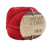 Hemptique 100% Natural Hemp Cord Ball - 122 Meter Hemp String - Biodegradable 1mm Cord Thread for Jewelry Making, Macrame, Greeting Cards & More - Red, Single Pack