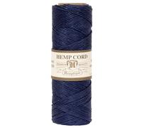 Hemptique 100% Natural Hemp Cord Single Spool - 205ft ~ 62.5m Hemp String Spool - Crafters Number 1 Choice - .5mm Cord Thread for Jewelry Making, Macramé, Scrapbooking, & More - Navy Blue