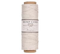 Hemptique 100% Natural Hemp Cord Single Spool - 205ft ~ 62.5m Hemp String Spool - Crafters Number 1 Choice - .5mm Cord Thread for Jewelry Making, Macramé, Scrapbooking, & More - Natural